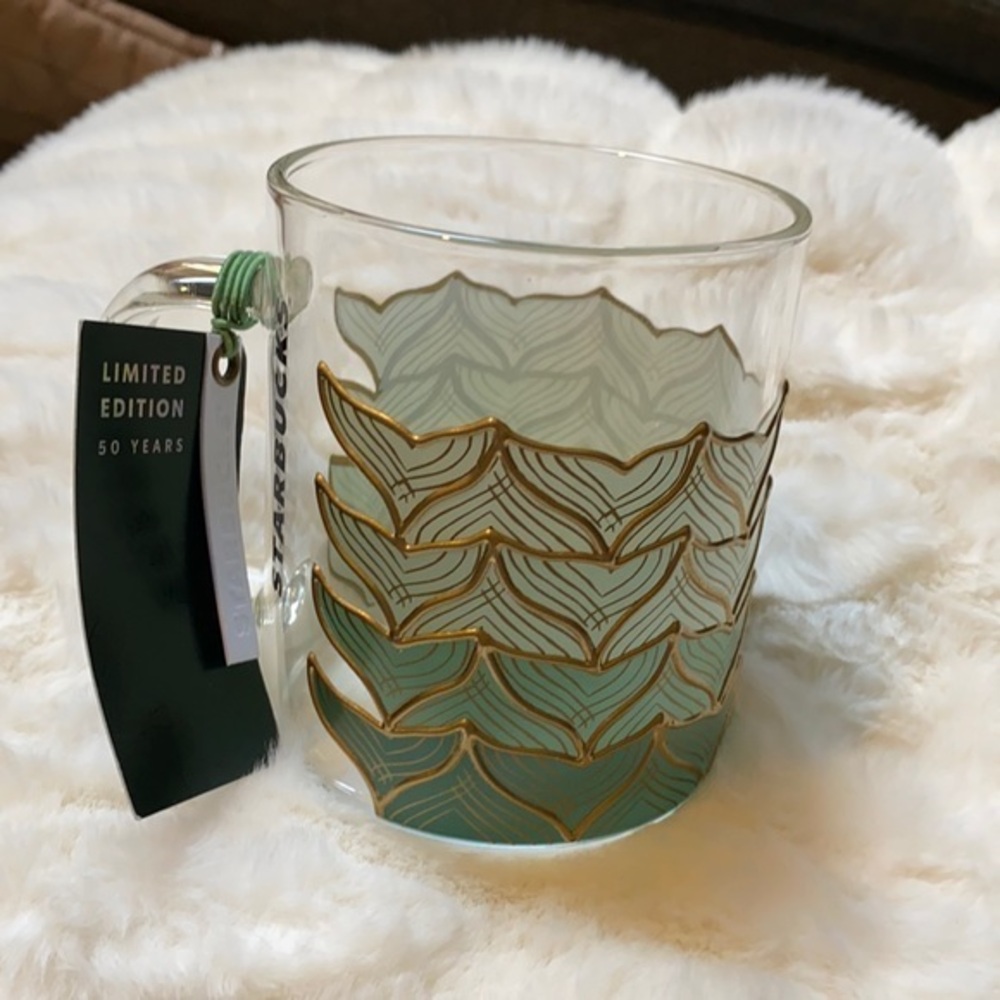 Starbucks 50th Anniversary Limited Edition Mermaid Glass Mug New 🧜‍♀️